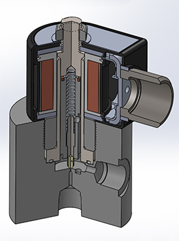 High Pressure Solenoid Valve - EH30 Section Rendering